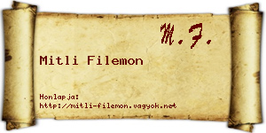 Mitli Filemon névjegykártya